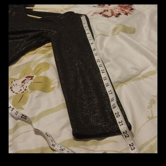 NWOT Women Black Metallic Long Sleeve Party Top Size XL - Picture 14 of 16